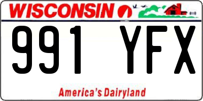 WI license plate 991YFX