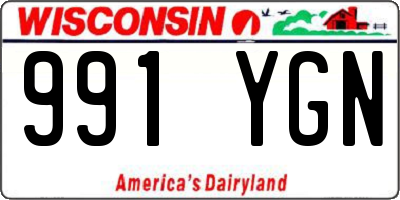 WI license plate 991YGN