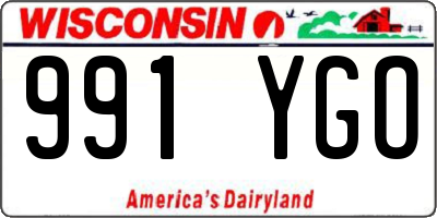 WI license plate 991YGO