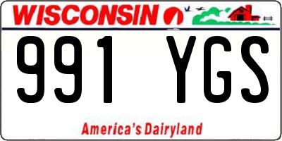 WI license plate 991YGS