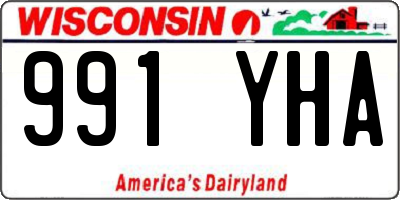 WI license plate 991YHA