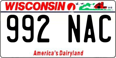 WI license plate 992NAC