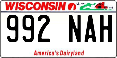 WI license plate 992NAH