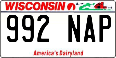 WI license plate 992NAP