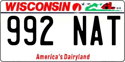 WI license plate 992NAT