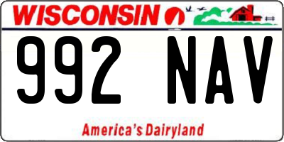 WI license plate 992NAV
