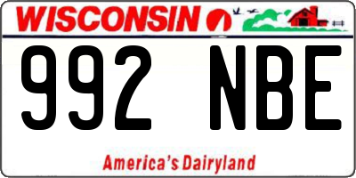 WI license plate 992NBE
