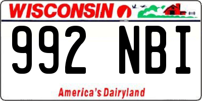 WI license plate 992NBI