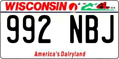 WI license plate 992NBJ