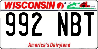 WI license plate 992NBT