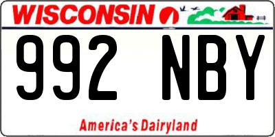 WI license plate 992NBY