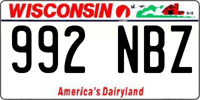 WI license plate 992NBZ