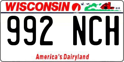 WI license plate 992NCH