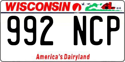 WI license plate 992NCP