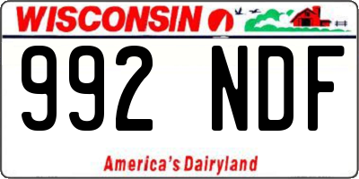 WI license plate 992NDF