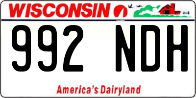 WI license plate 992NDH