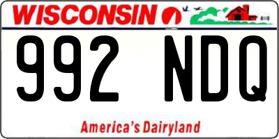 WI license plate 992NDQ