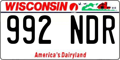 WI license plate 992NDR