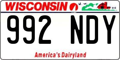 WI license plate 992NDY