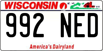WI license plate 992NED