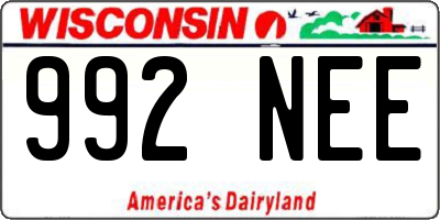 WI license plate 992NEE
