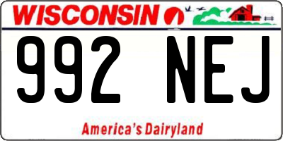 WI license plate 992NEJ