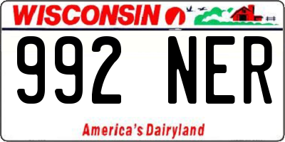 WI license plate 992NER