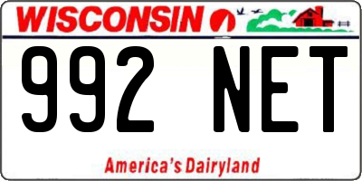 WI license plate 992NET