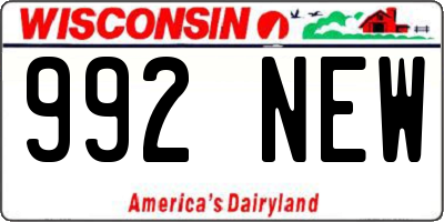 WI license plate 992NEW