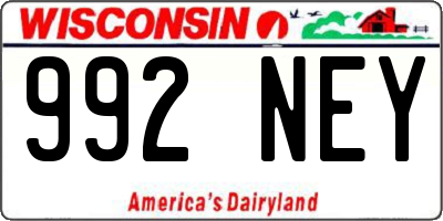 WI license plate 992NEY