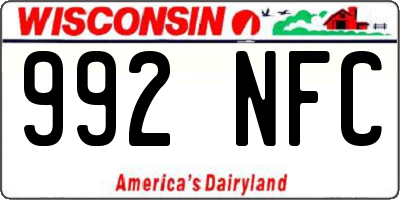 WI license plate 992NFC