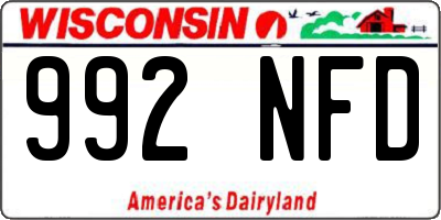 WI license plate 992NFD