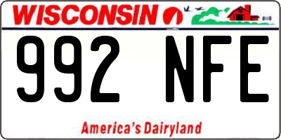 WI license plate 992NFE