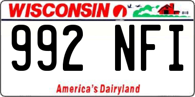 WI license plate 992NFI