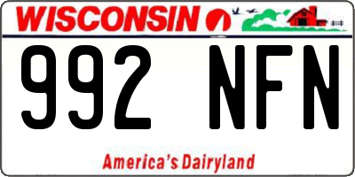 WI license plate 992NFN