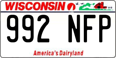 WI license plate 992NFP