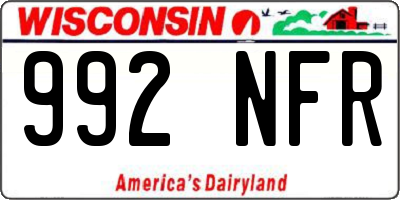 WI license plate 992NFR