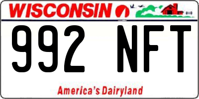 WI license plate 992NFT