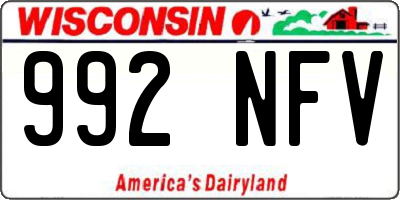 WI license plate 992NFV
