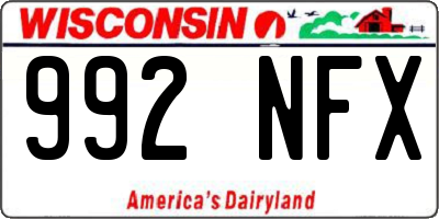 WI license plate 992NFX