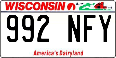 WI license plate 992NFY