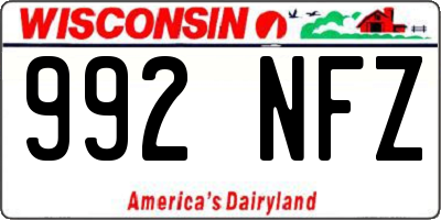 WI license plate 992NFZ