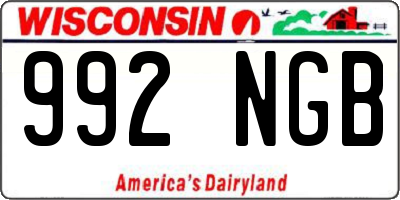 WI license plate 992NGB