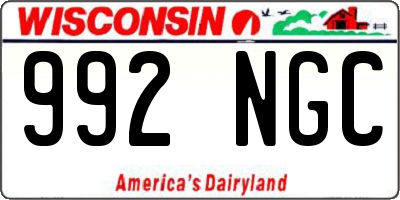 WI license plate 992NGC