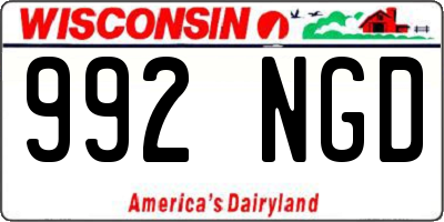 WI license plate 992NGD