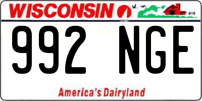 WI license plate 992NGE