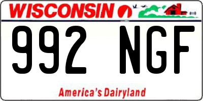 WI license plate 992NGF