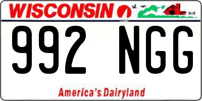 WI license plate 992NGG