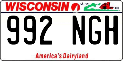 WI license plate 992NGH