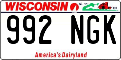 WI license plate 992NGK